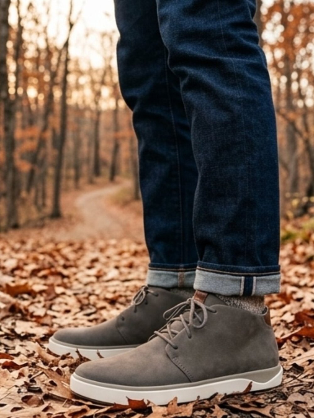 OluKai Nubuck Men's Papaku 'Ili Chukka Boots $160 in Mustang Gray